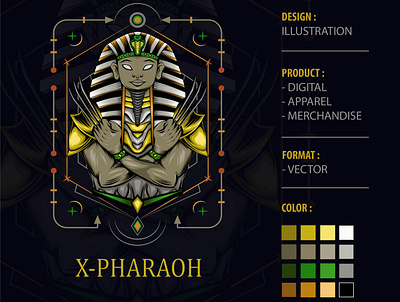 X Pharaoh apparel design artwork claw design illustration pharaoh sphinx tshirtdesign vector wolverin