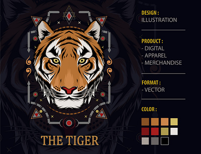 The Tiger apparel design artwork design illustration logo sacred tiger tshirtdesign vector