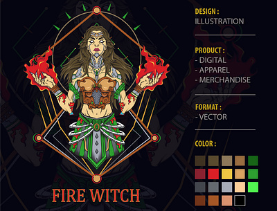 Fire Witch character clothing fire girl magician mystic people sacred t shirt witch