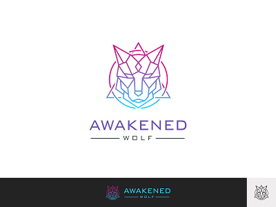Awakened Wolf awakened branding fashion graphic design identity linea art logo design monogram wolf logo