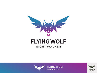 Flying Wolf community logo design logo fly logo flying wolf graphic designer logo identity wolf logo