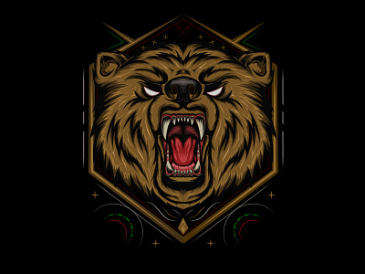 Ferocious Bear angry animal art direction artwork decoration design illustration logo typography vector