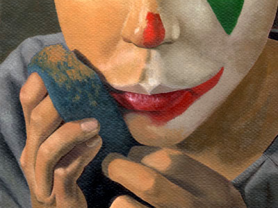 Clown illustratioin oil painting portrait