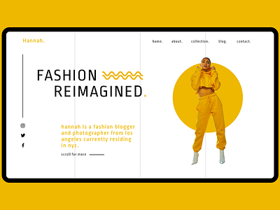 Fashion Blogger Concept Landing Page clean design clean ui design landing page minimal ui ux web web design webdesign website whitespace