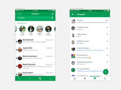 Google Hangout redesign design flinto google google hangout sketch ui