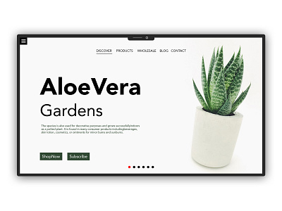 Aloevera Gardens /Ui Interface. design flat minimal typography ui web