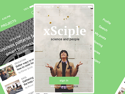 UI app design - xSciple