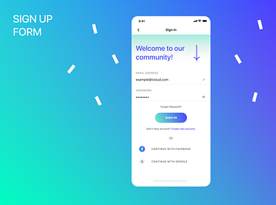 Sign up form 2021 2021 app dailyui dailyui 001 design form gradient mobile mobile app mobile design mobile ui sign in signin signup ui uidesign ux uxui web webdesig