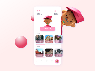 User profile for a travel buddy app