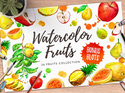 Watercolor Fruits 01