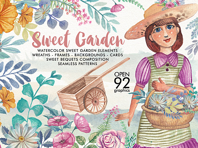 Watercolor Sweet Garden