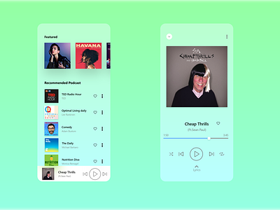 Music App design glassmorphism mobi ui uidesign uiux