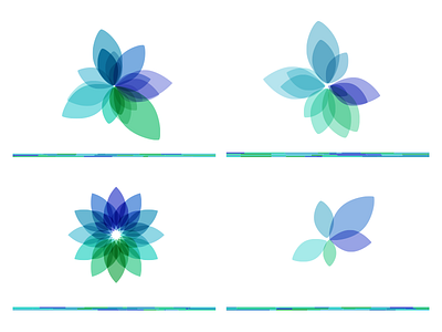 Organic Inc. Logo Redesign (Kinetic Flowers) blue flower kinetic logo organic