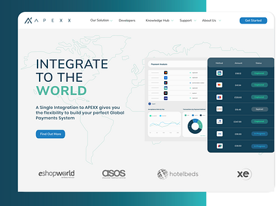Homepage Design - APEXX Global fintech branding homepage ui ui ui design website design