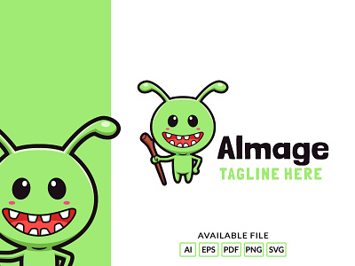 Cartoon cute alien mage character logo animal branding cartoon character cute design illustration logo mascot rabbit vector