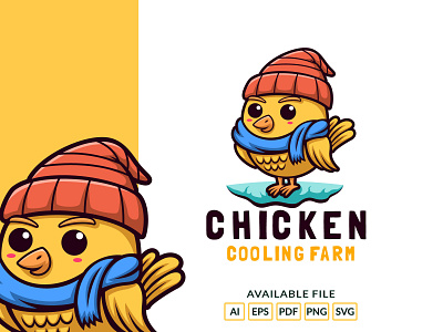 Cartoon cute Chicken character mascot logo animal branding cartoon character chicken cute design illustration logo mascot vector