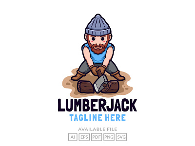 cartoon lumberjack logo character design illustration branding cartoon character cute design icon illustration logo lumberjack mascot vector