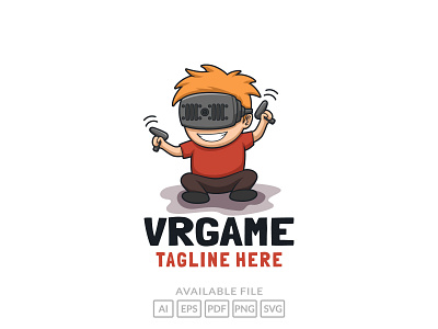 Cartoon VR Game logo design character illustration branding cartoon character cute design game illustration logo mascot vr