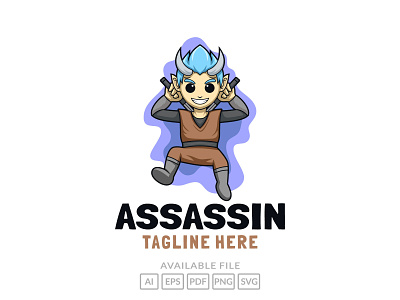 Cartoon Assassin cute logo character illustration assassin branding cartoon character cute design icon illustration logo mascot vector