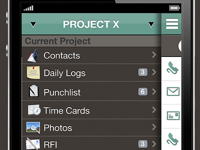 Project Management Application UI android ios iphone mobile user interface