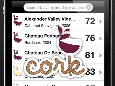 Cork - Mobile Application android ios iphone user interface