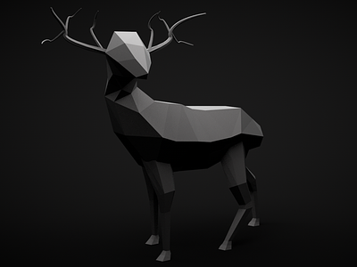 3D low-polygon deer