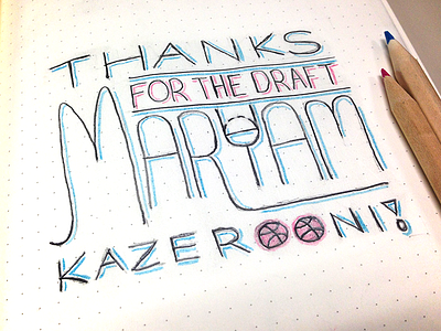 Thanks! debut hand lettering pencil sketch thank you thanks typography