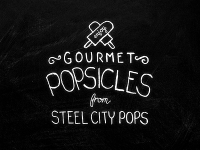 Gourmet Popsicles chalk hand drawn lettering popsicles retro typography vintage