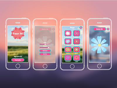 Mobile application "Relax antistress flowers fortune telling" 2020 design ai app app design concept mobile app design mobile design ui ui design дизайн интерфейса