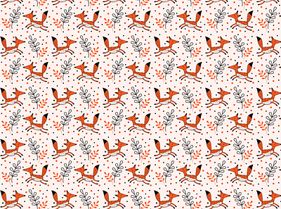 Fox Pattern ai fox illustraion pattern wallpaper