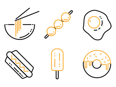 food icon set dango design donut egg flat food hotdog icecream icon icon design icon set icons illustration logo minimal noodle ui vector web