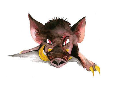 Gold Tooth Pig animal comics illustration legends pig tooth watercolor