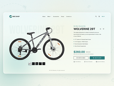 BIKE STORE - Webpage UI bicycle ui design user interface web page