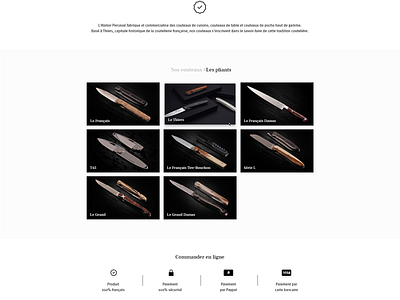 Product selection adobe xd black white design flat interface knife products selection ui ux web webdesign website