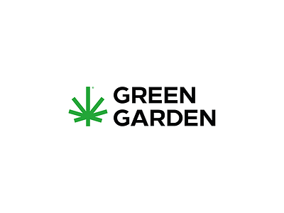 Green Garden branding cannabis clean design flat illustrator logo simple typography vector