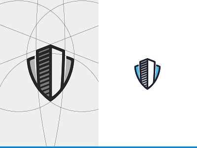 Access Control bleu branding building buildings construction logo logotype shapes shield