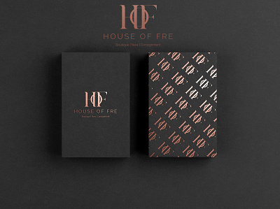 House of Fre - Boutique Logo abstract design boutique boutique logo branding design flat initials initials logo logo logodesign logotype luxurious luxury luxury brand luxury design luxury logo rose gold typography vector