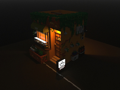 The Shop in the dark | VoxelArt #2