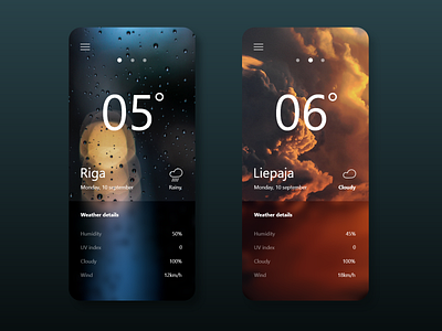 Weather app app app design dark font minimalistic pictures simple simple design ui weather app