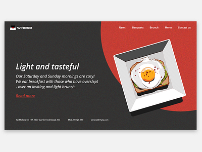 Restaurant landing page dark design food food website illustration minimalistic simple simple design ui vector web