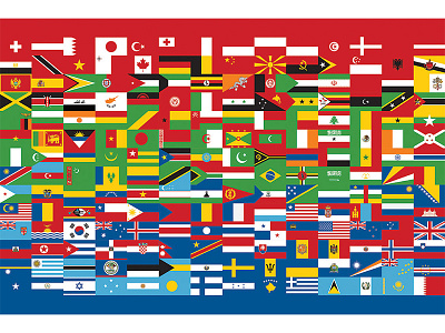 Flagscapes Grid abstract countries flags global graphic design harmony international peace political world