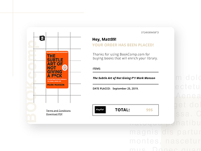 DailyUI017 Email Receipt