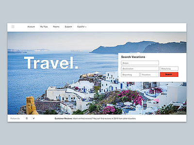Travel UI design minimal ui ux web website website concept website design website development websites