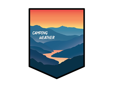 Camping Weather outdoors mountain logo badge