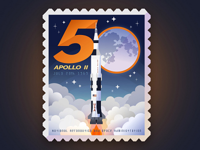 Apollo 11 - 50th Anniversary affinity designer apollo apollo11 graphic design illustration moon nasa rocket saturn v space vector