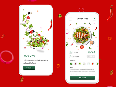 Salad App Design app design graphic design product design ui ui design uiux