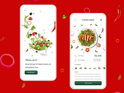 Salad App Design app design graphic design product design ui ui design uiux