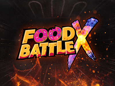 Food Battle X Logo art direction brand identity branding food battle logo logo design logomark logotype smosh youtube