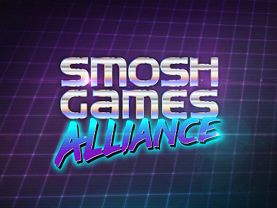 Smosh Games Alliance Logo art direction brand identity branding gaming logo logo design logomark logotype retro synthwave vaporwave youtube