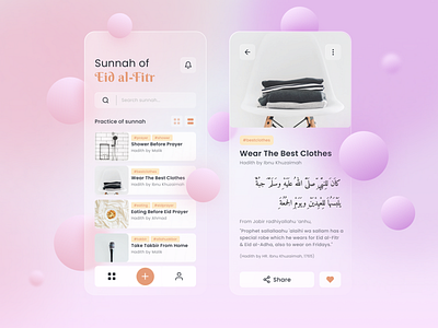Sunnah Eid al-Fitr App app branding design glassmorphism mockup ui